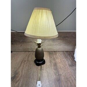 Vtg Solid Brass Mini Pineapple Candlestick Lamp Night Light Colonial 8”